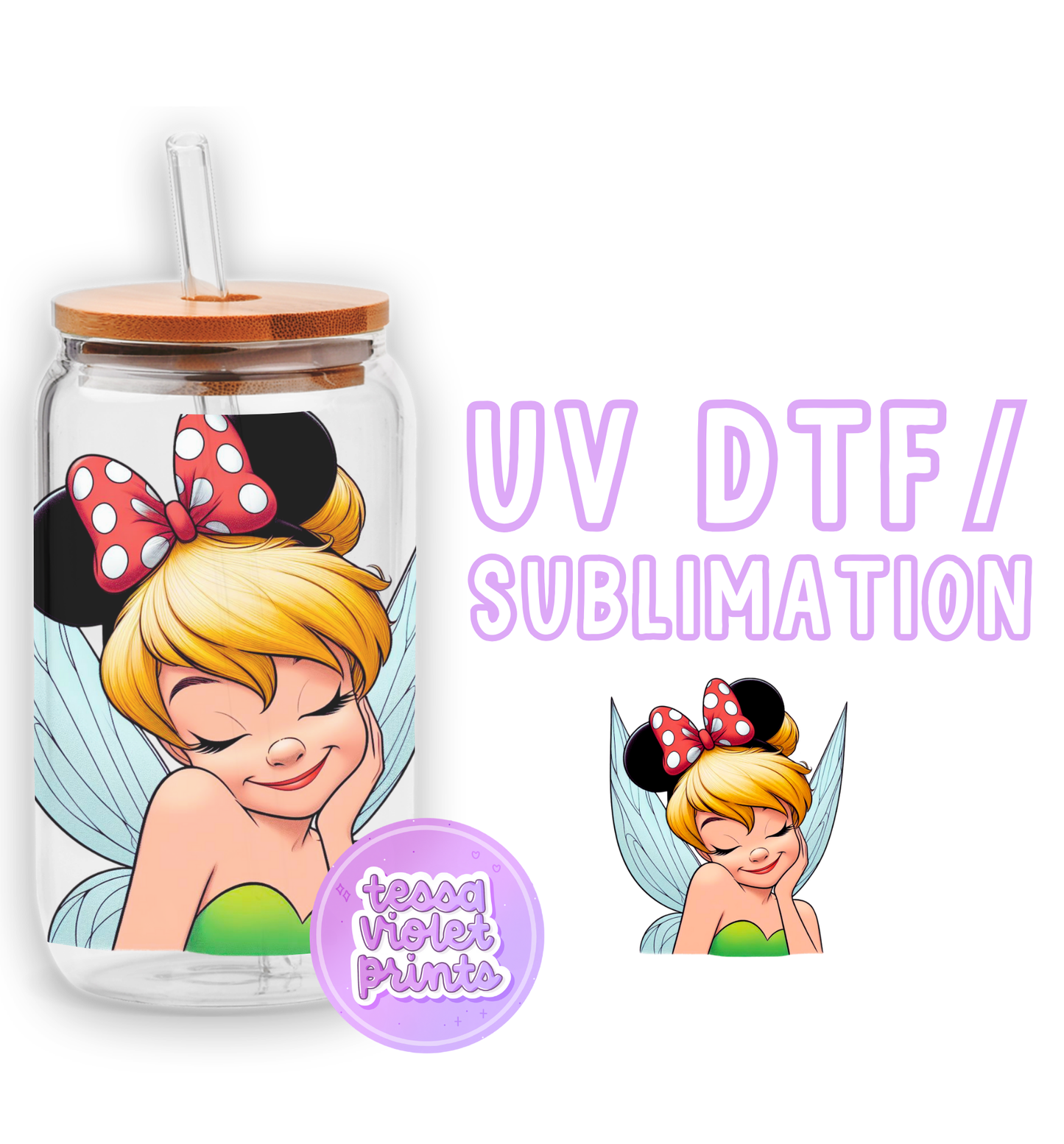 a glass jar with a cartoon character on it