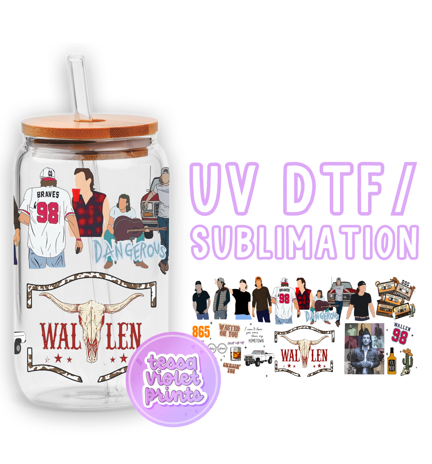 a glass jar with a picture of a man and woman on it