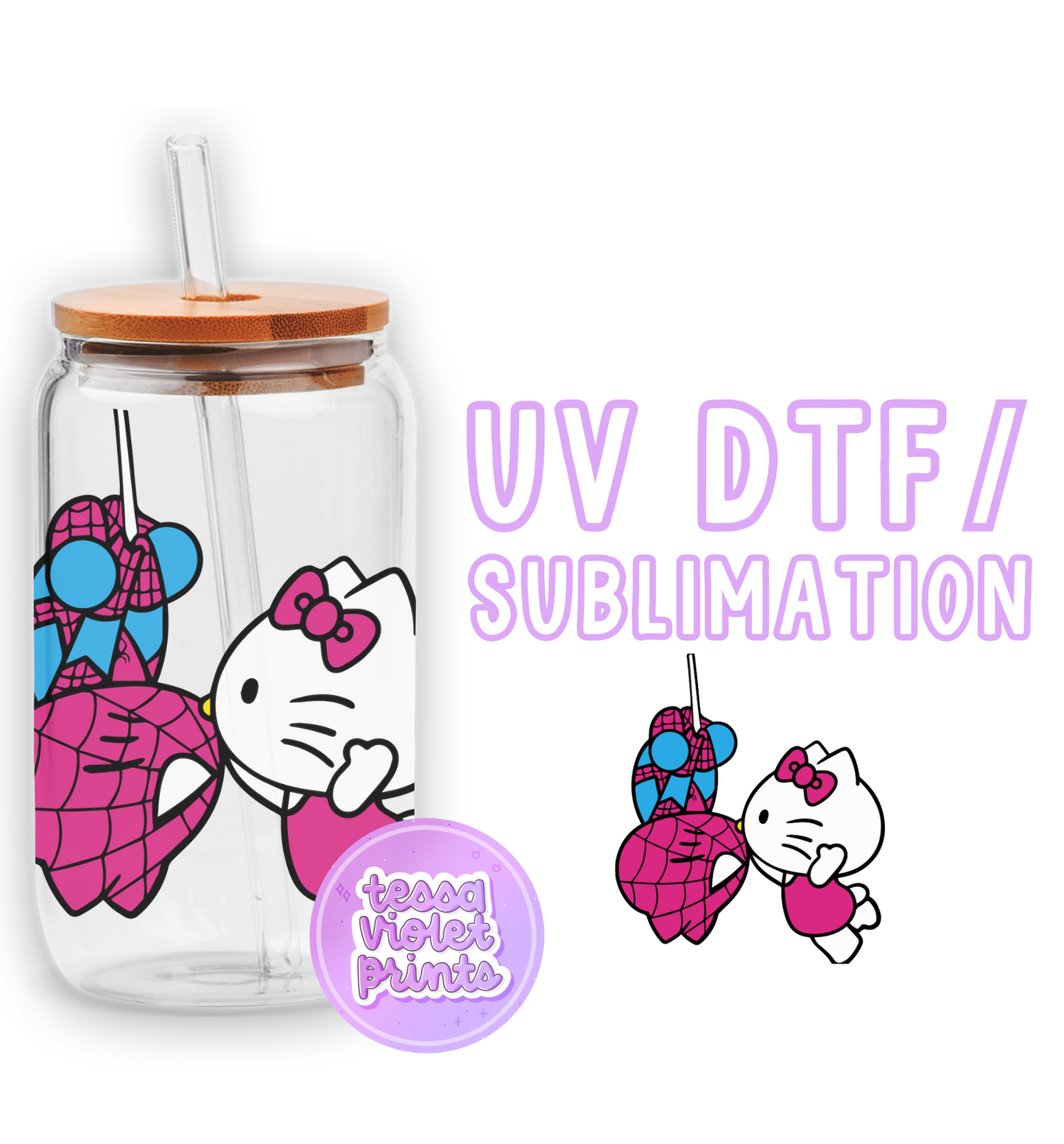 a picture of a hello kitty drinking bottle with a straw