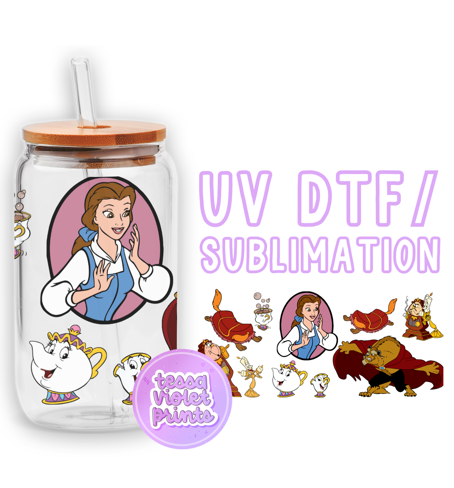 a glass jar with a cartoon character on it