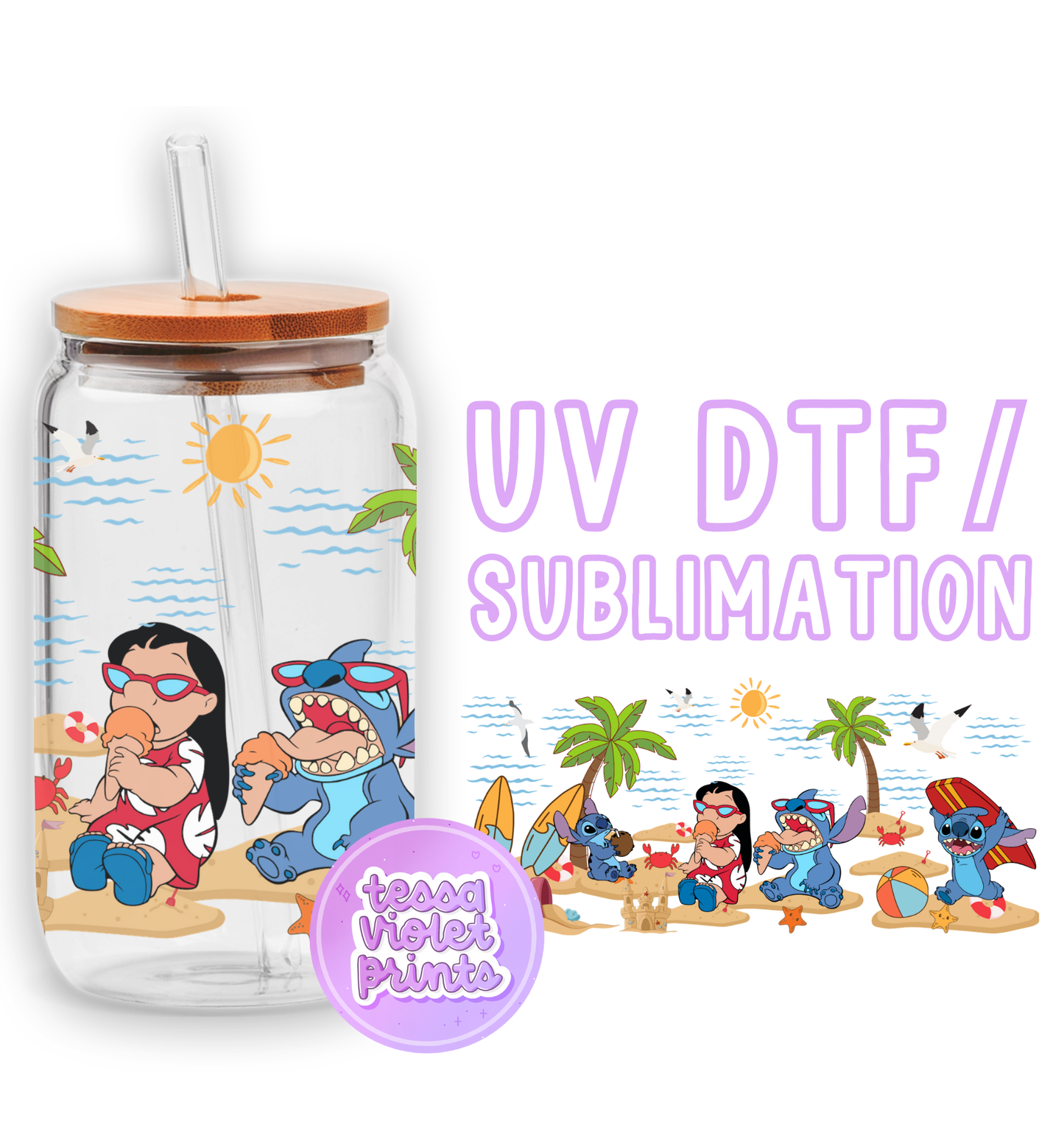 a glass jar with cartoon characters on it