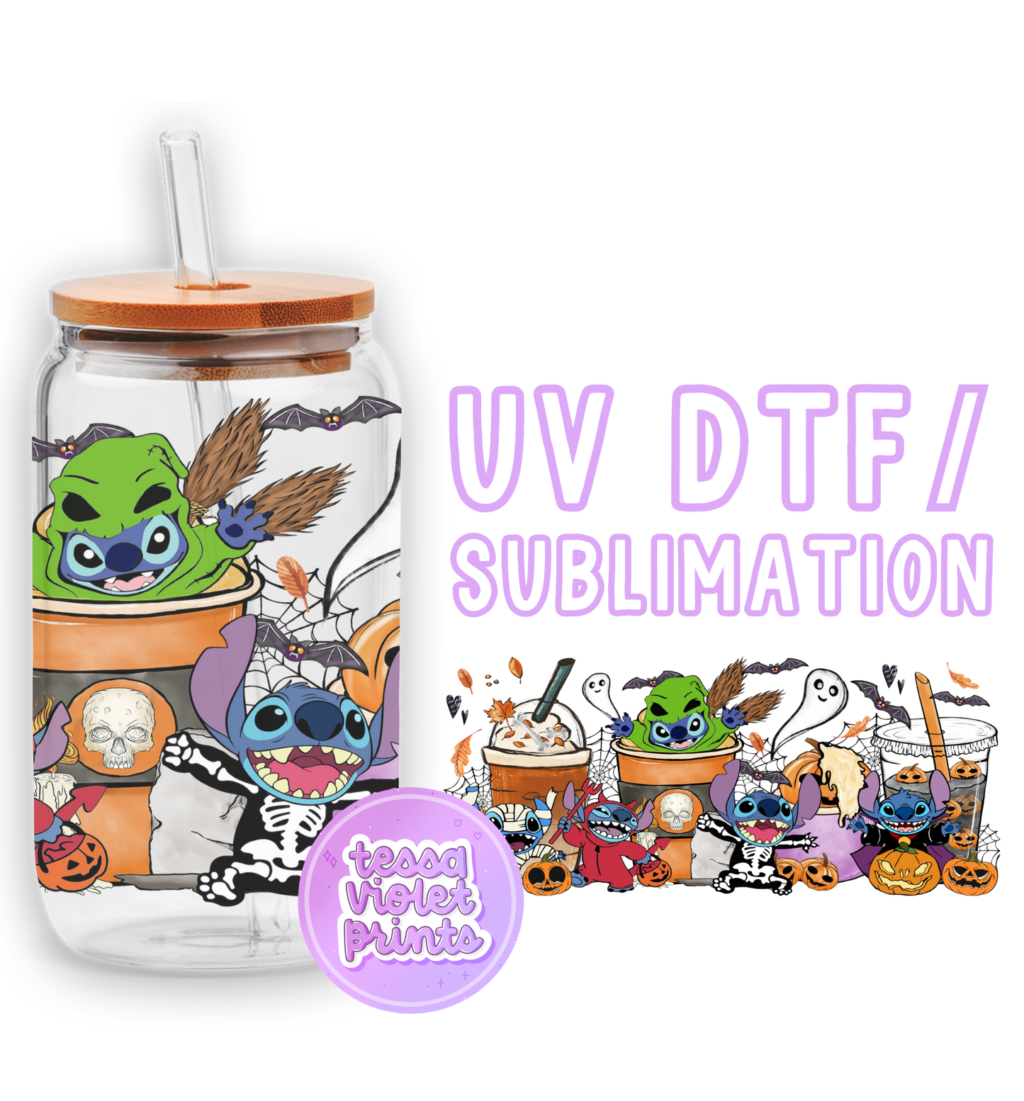 a glass jar with a cartoon character on it