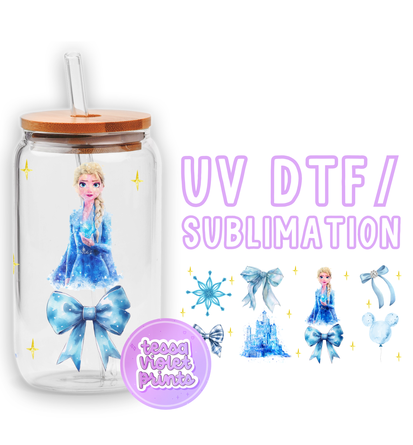 a glass jar with a picture of a girl on it