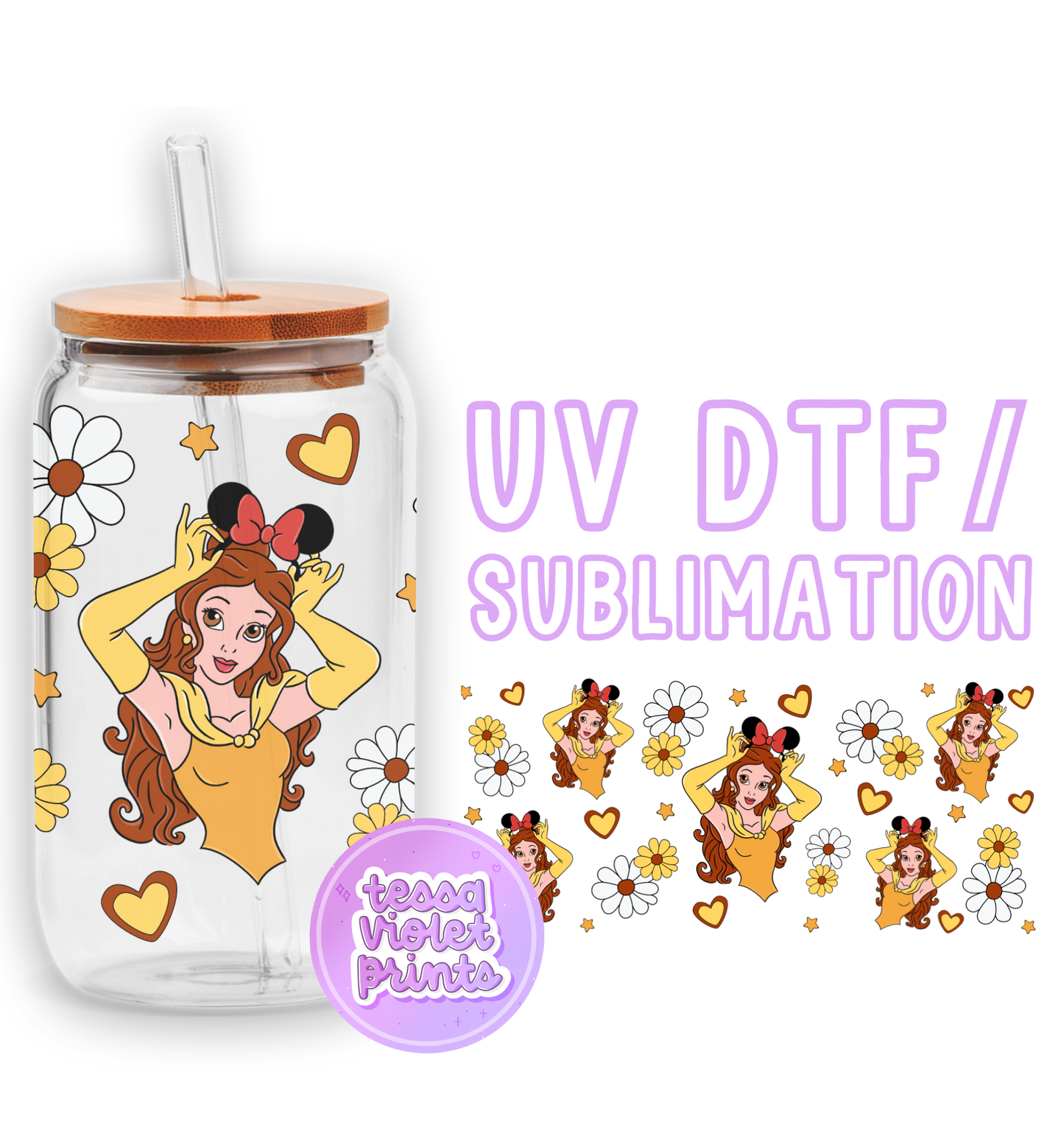 a glass jar with a cartoon character on it