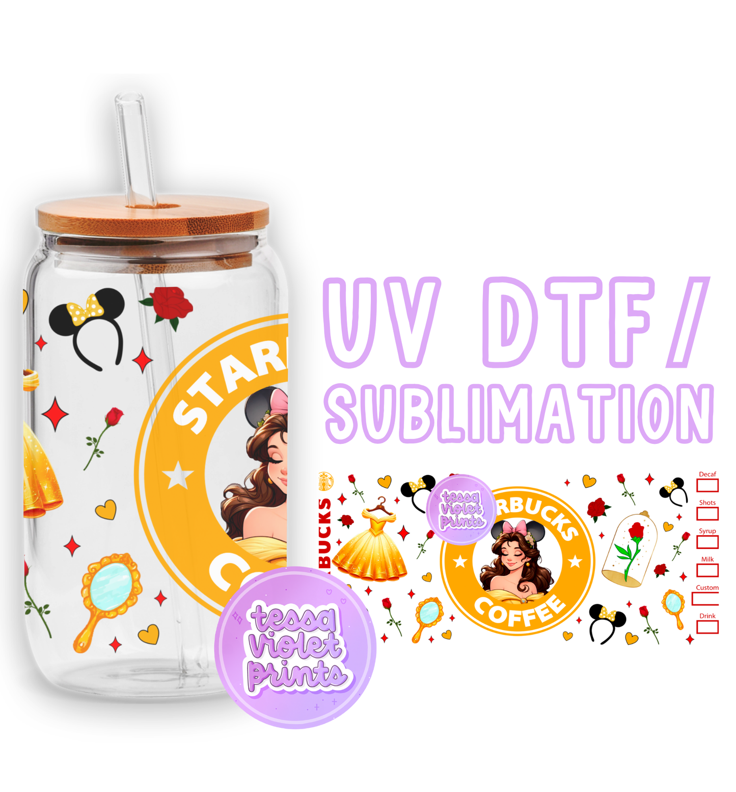 a glass jar with a lid and a sticker on it