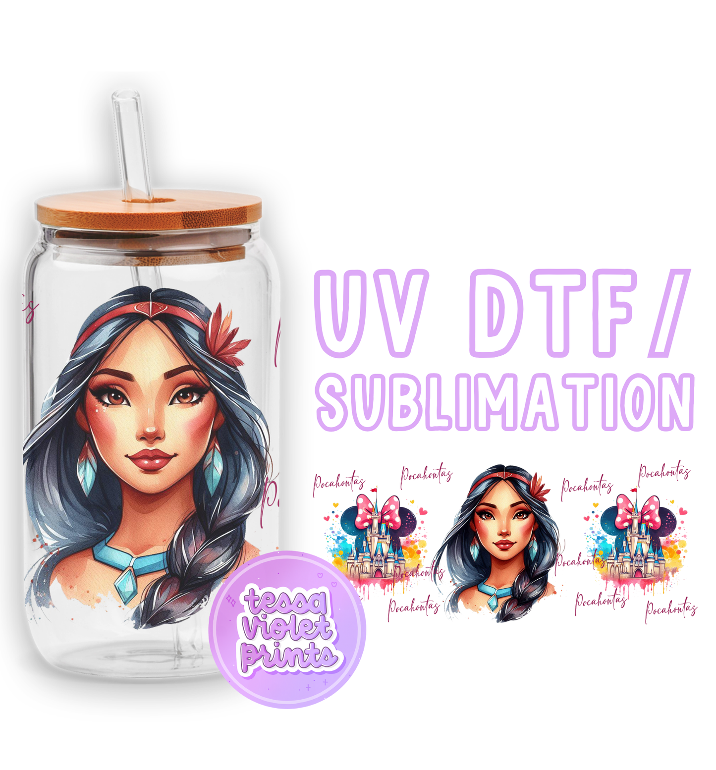 a glass jar with a picture of a woman on it