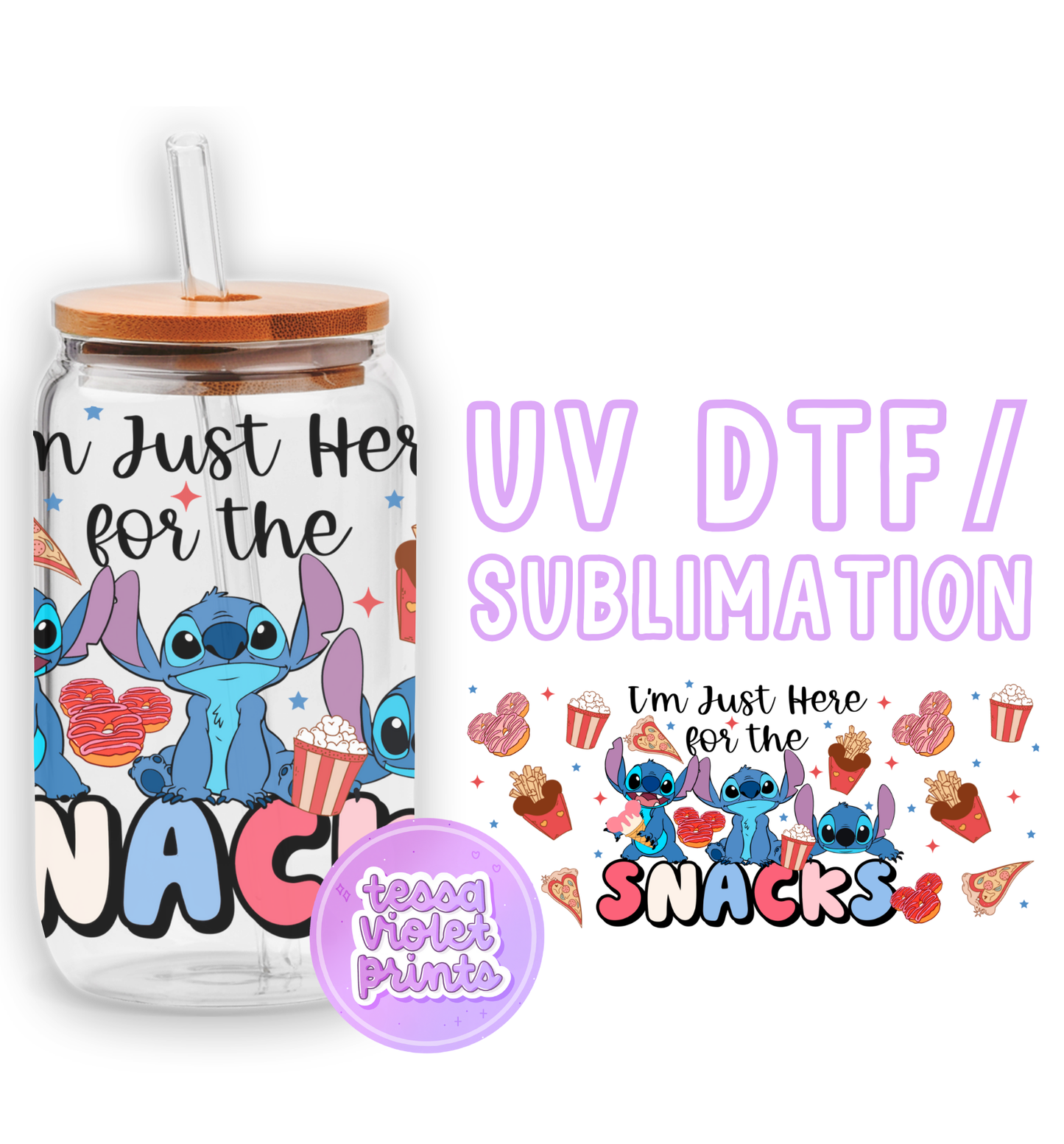 a glass with a straw in it and a sticker next to it