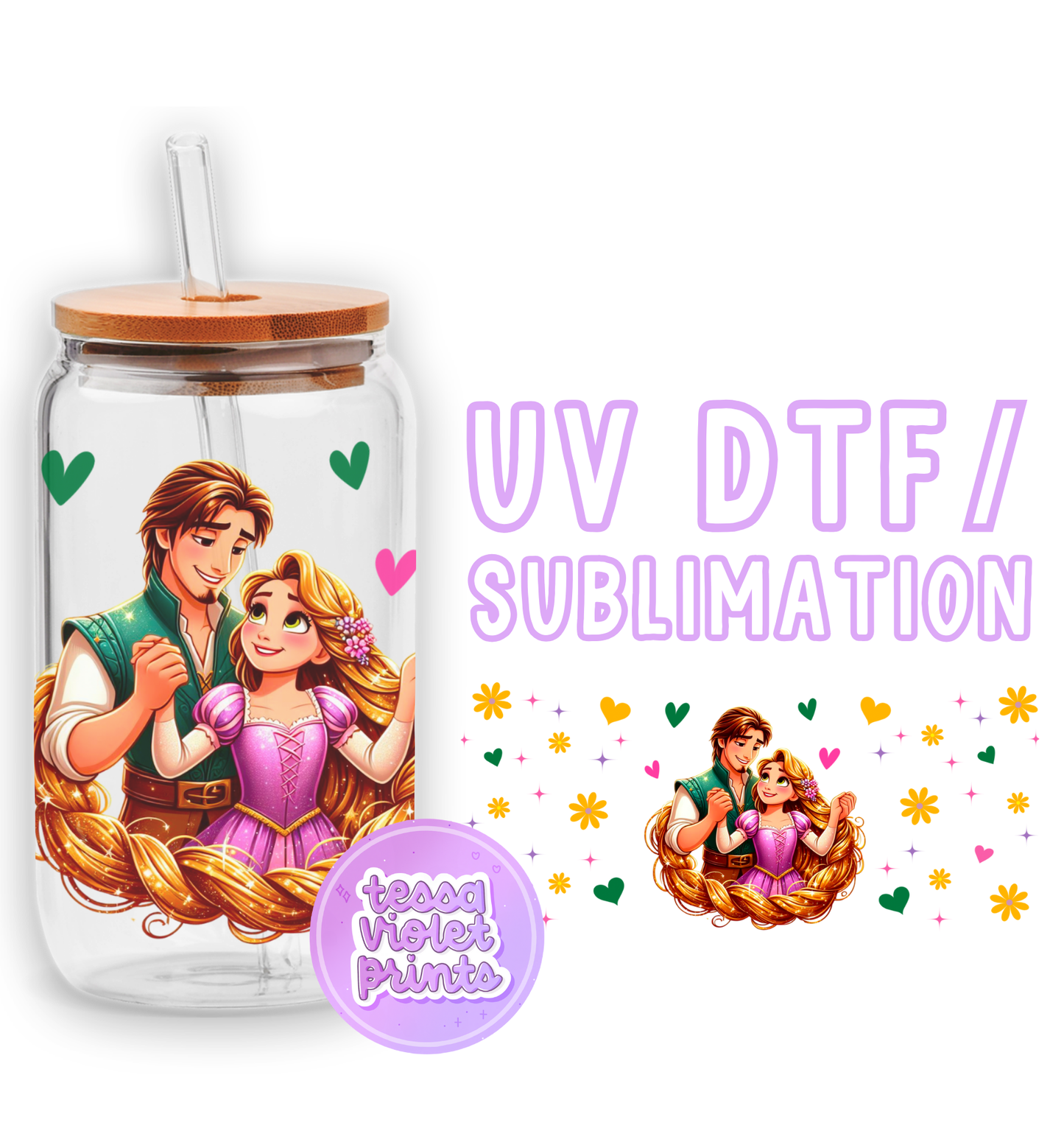 a glass jar with a picture of a man and a woman