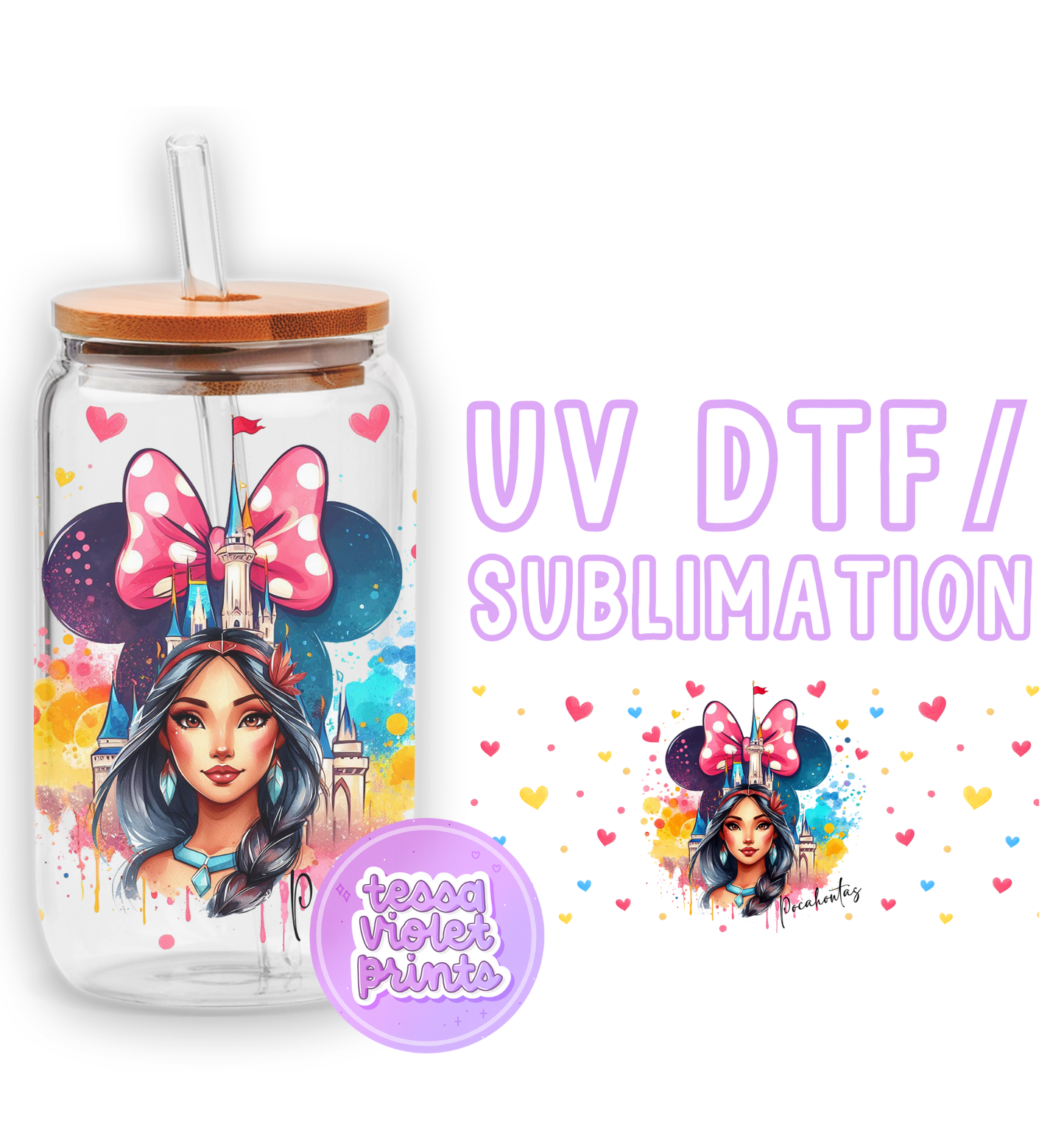 a glass jar with a minnie mouse design on it