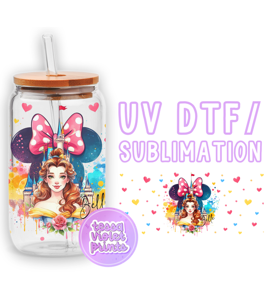 a glass jar with a minnie mouse design on it