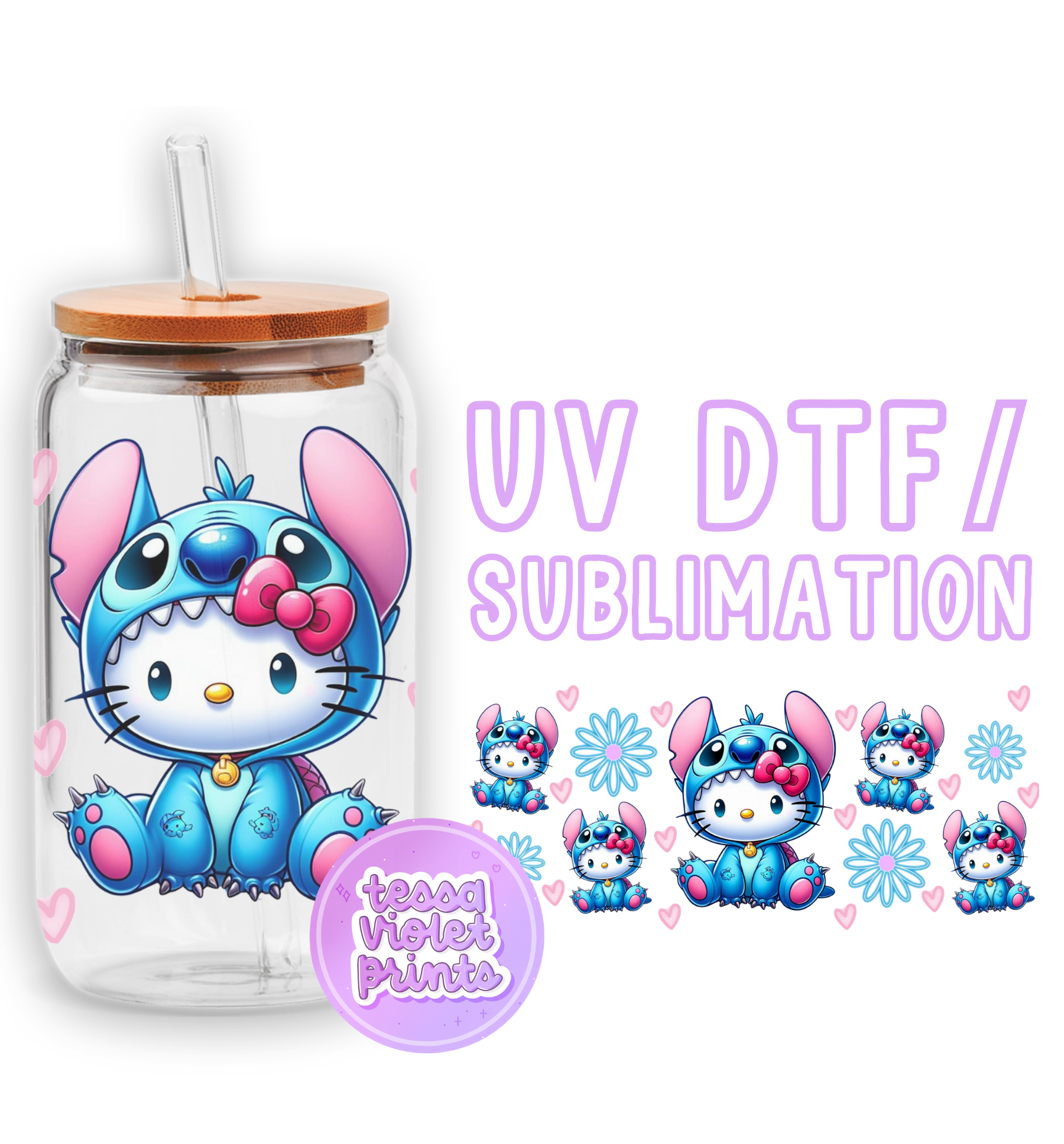 a glass jar with a picture of a cat on it