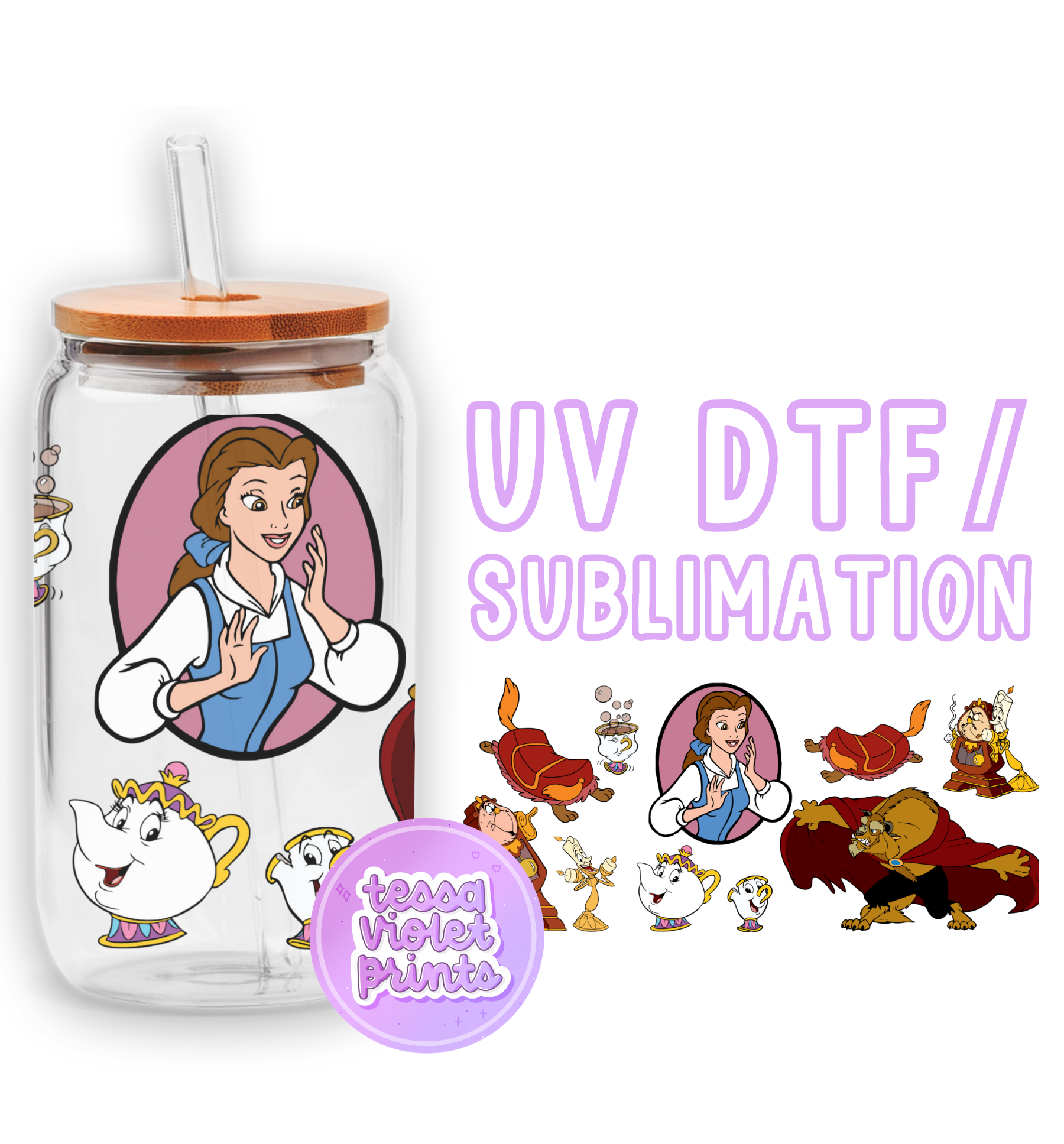 a glass jar with a cartoon character on it