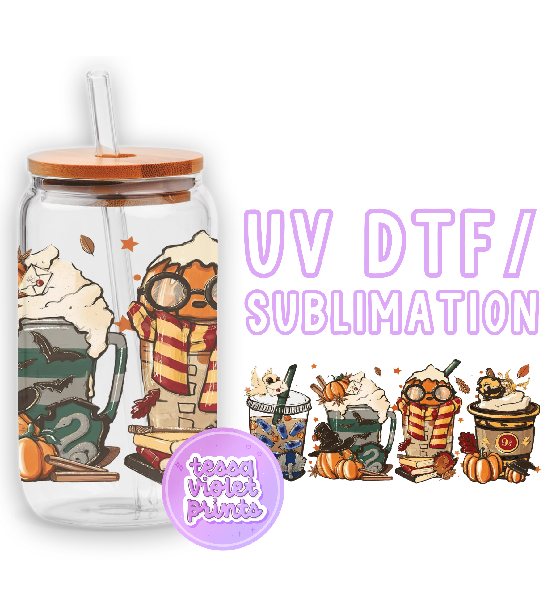 a picture of a glass jar with a cartoon character on it