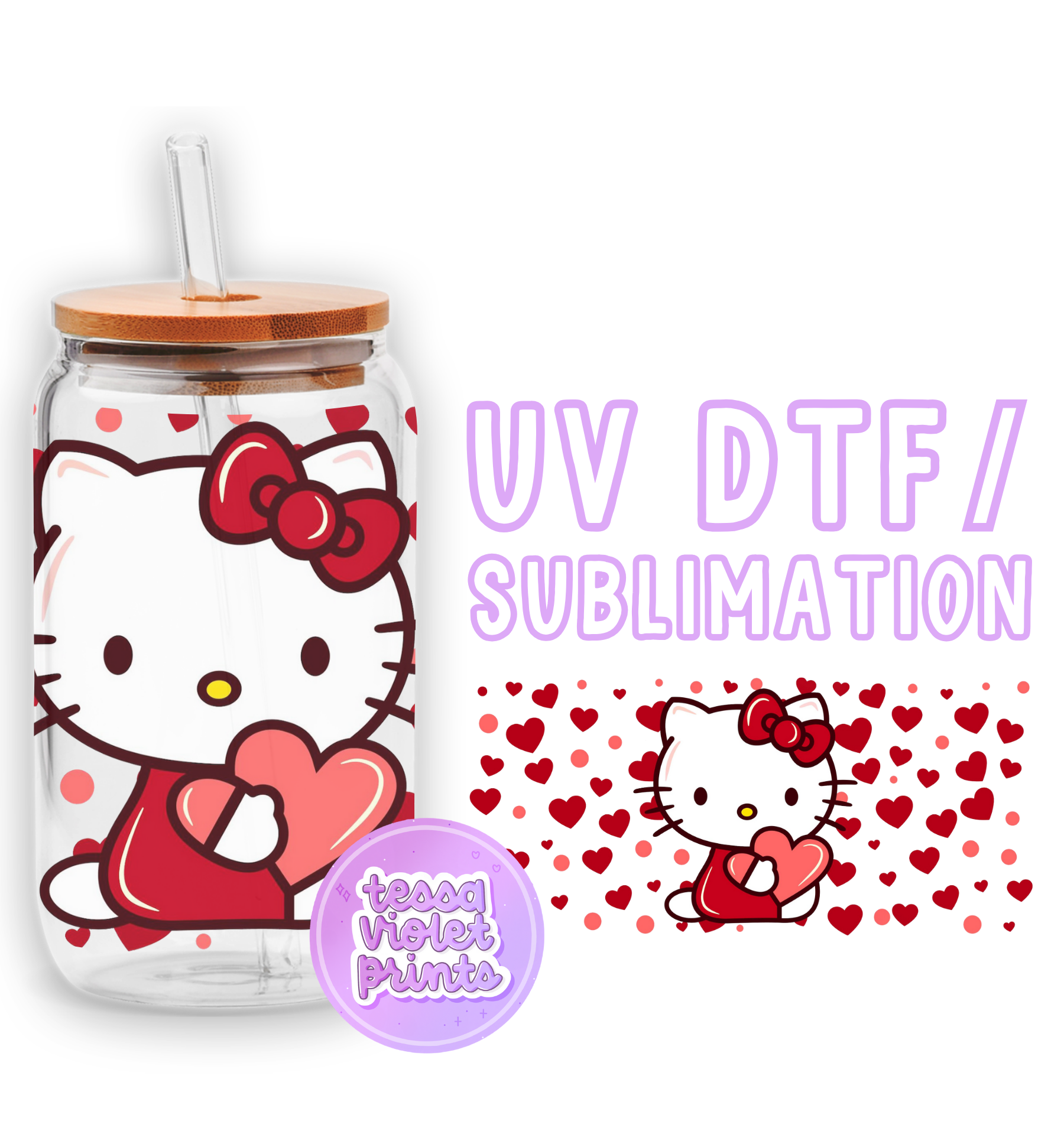 a hello kitty water bottle with a straw in it