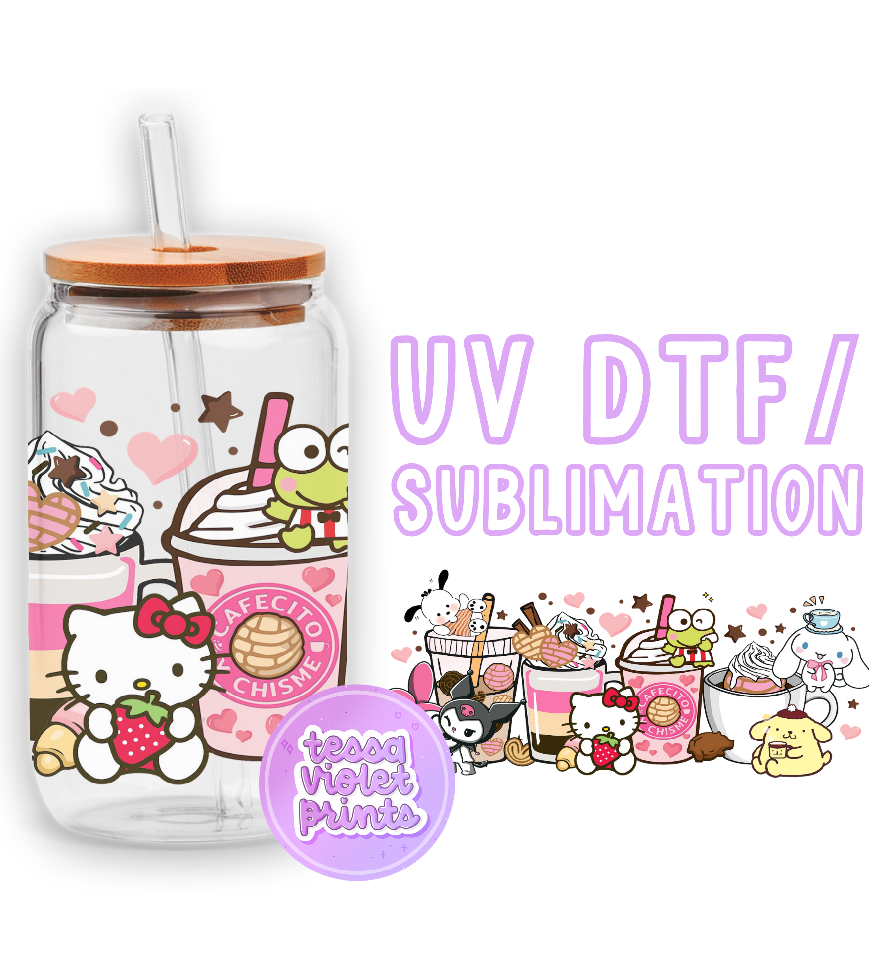 a picture of a hello kitty cup with a straw