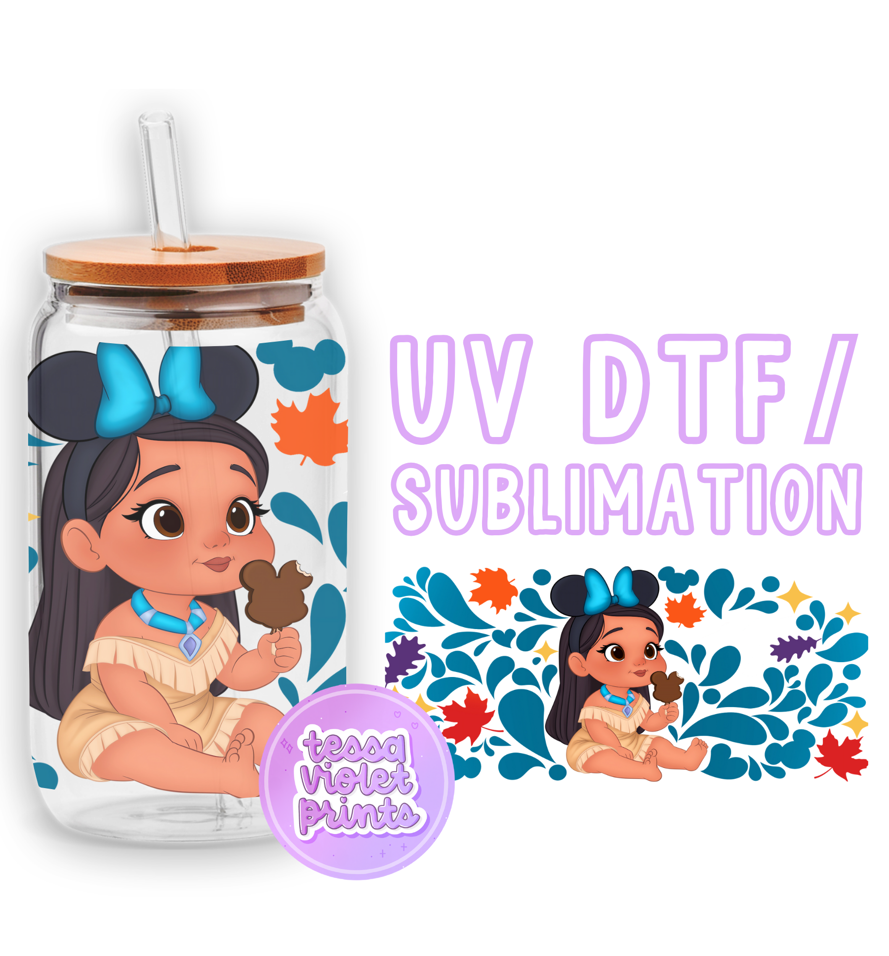 a glass jar with a cartoon character on it