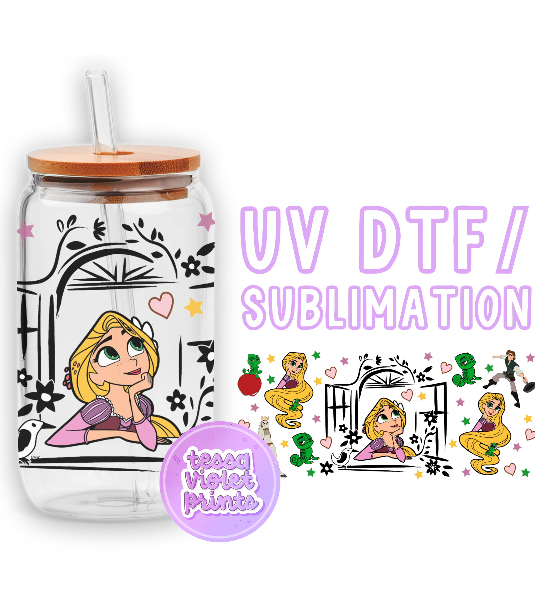 a glass jar with a cartoon character on it