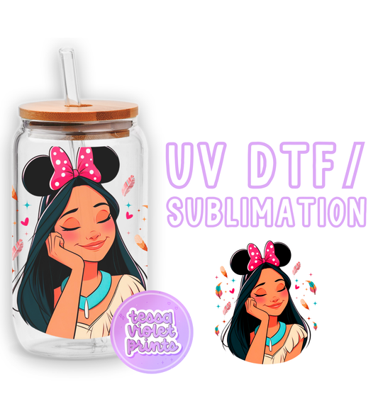 a glass jar with a cartoon of a girl with a pink bow on her head