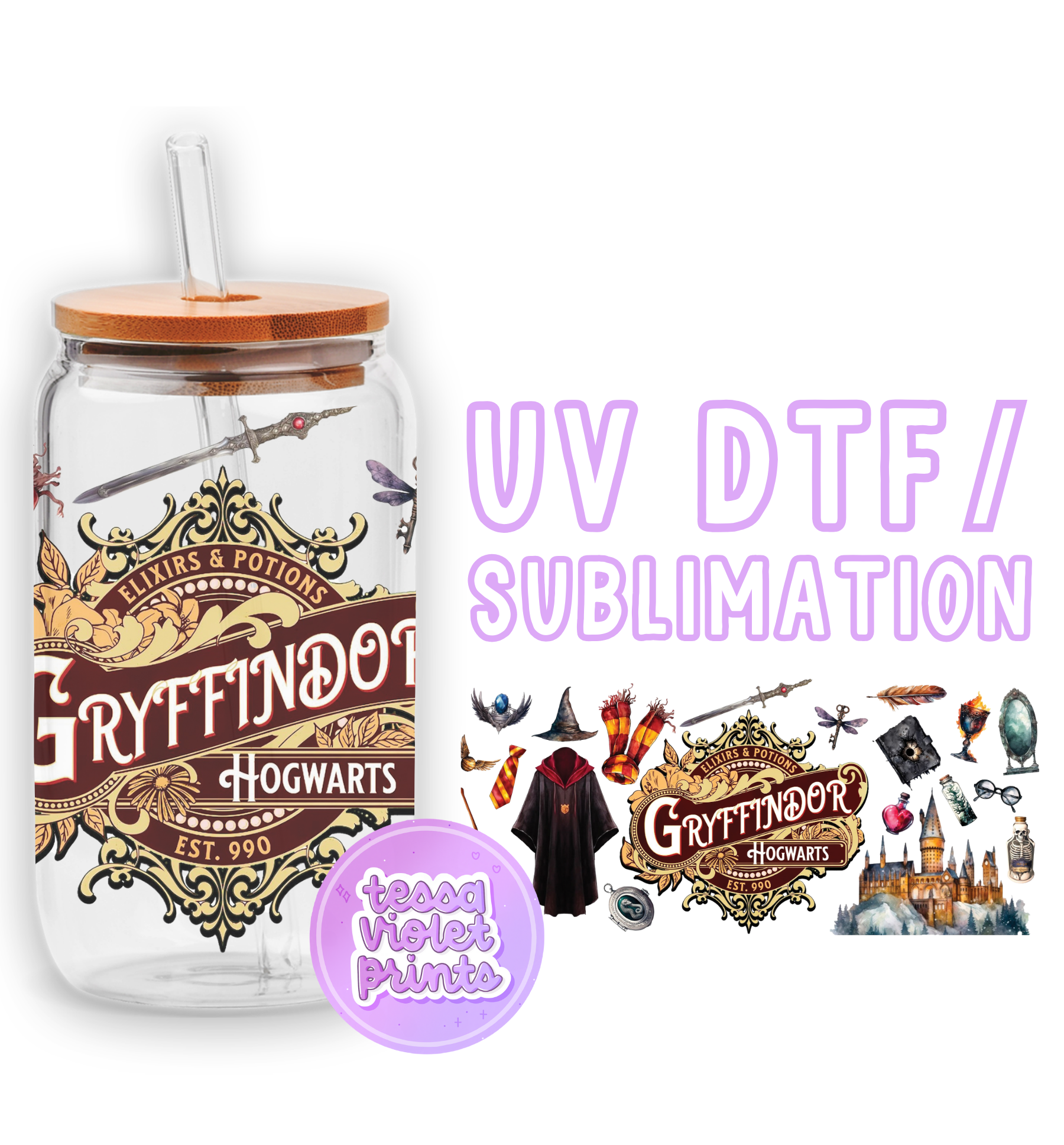 a glass jar with a wooden lid and a sticker with a picture of a