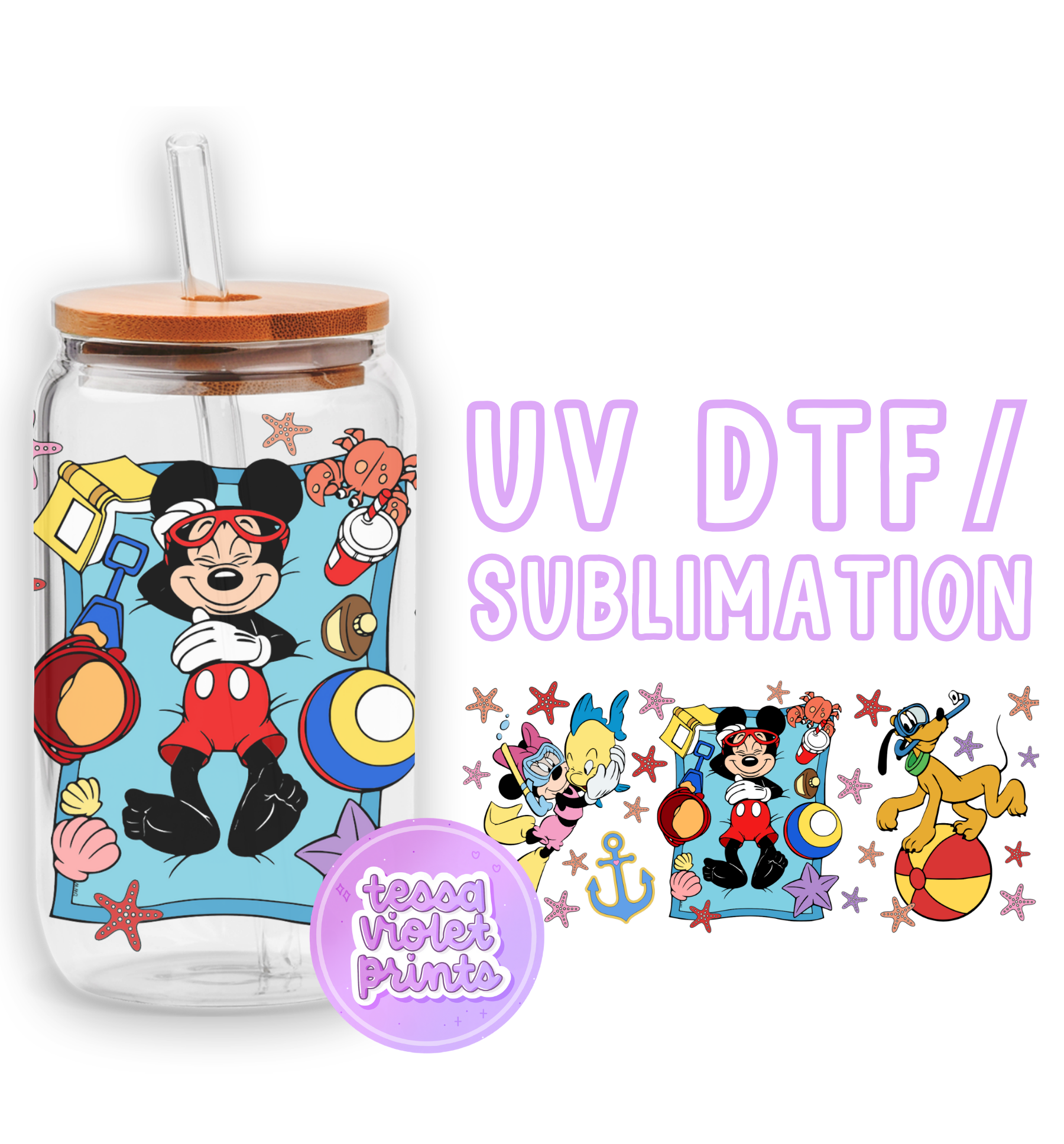 a glass jar with a cartoon character on it