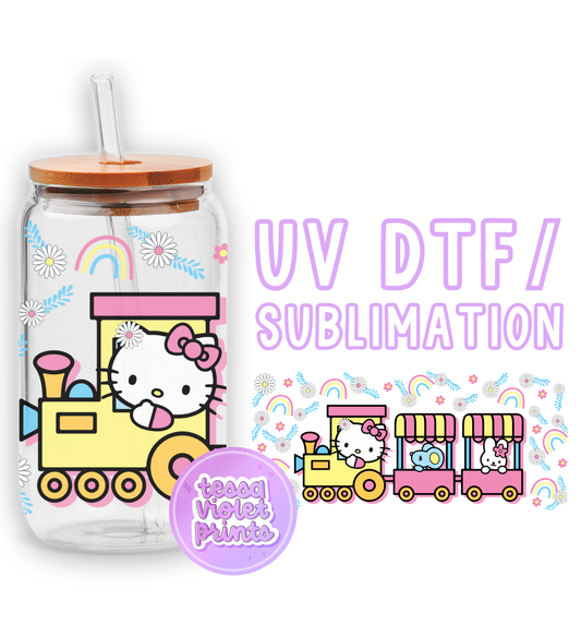 a hello kitty water bottle with a straw in it