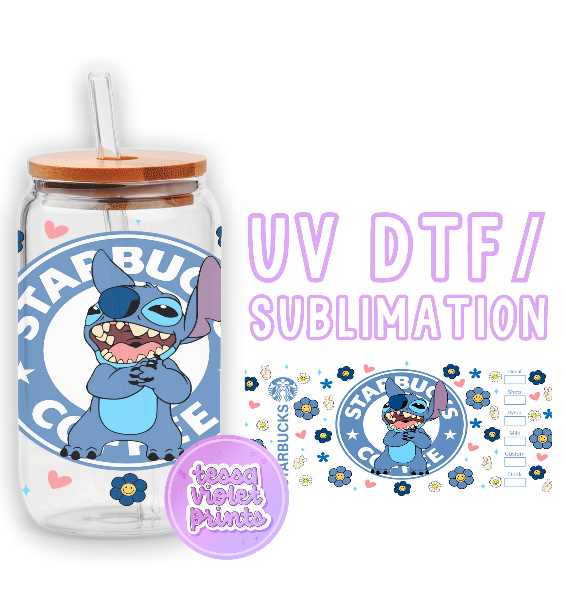 a glass jar with a cartoon character on it