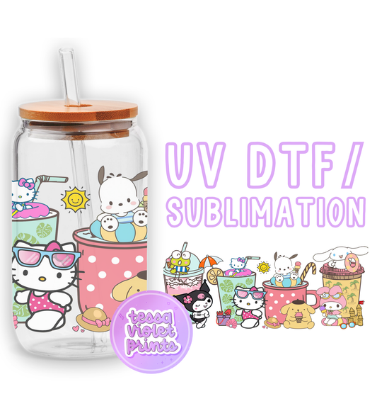 a picture of a hello kitty drink bottle with a straw