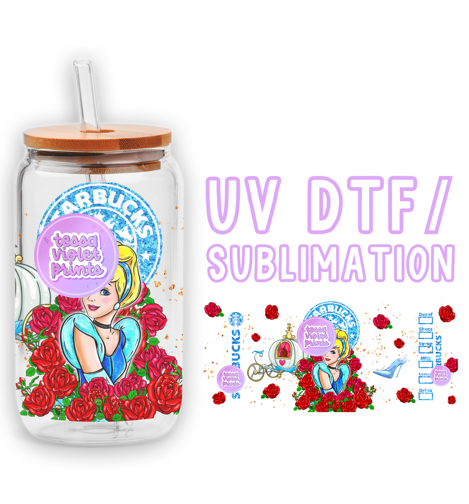 a glass jar with a lid and a straw in it