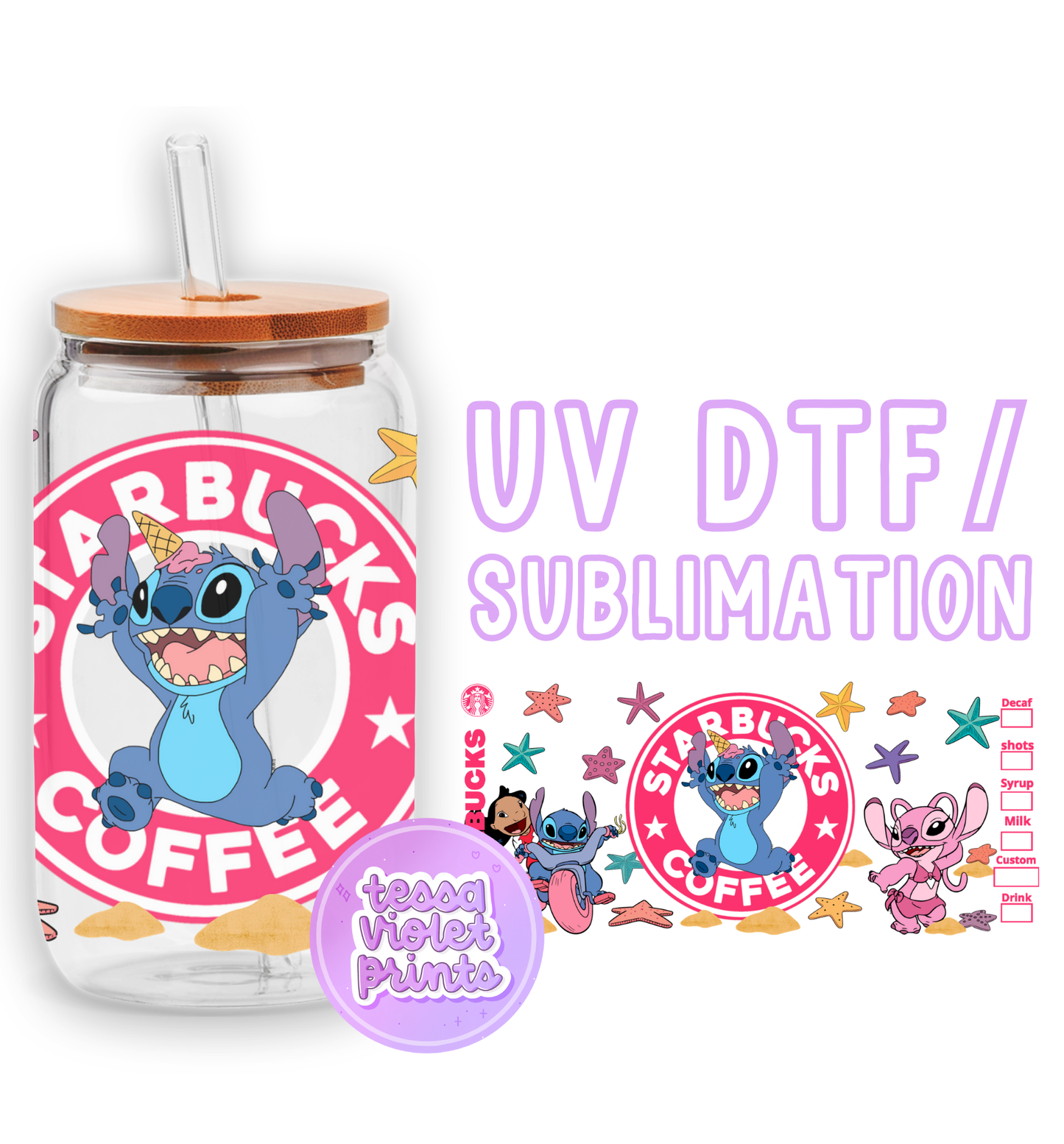 a glass jar with a cartoon character on it