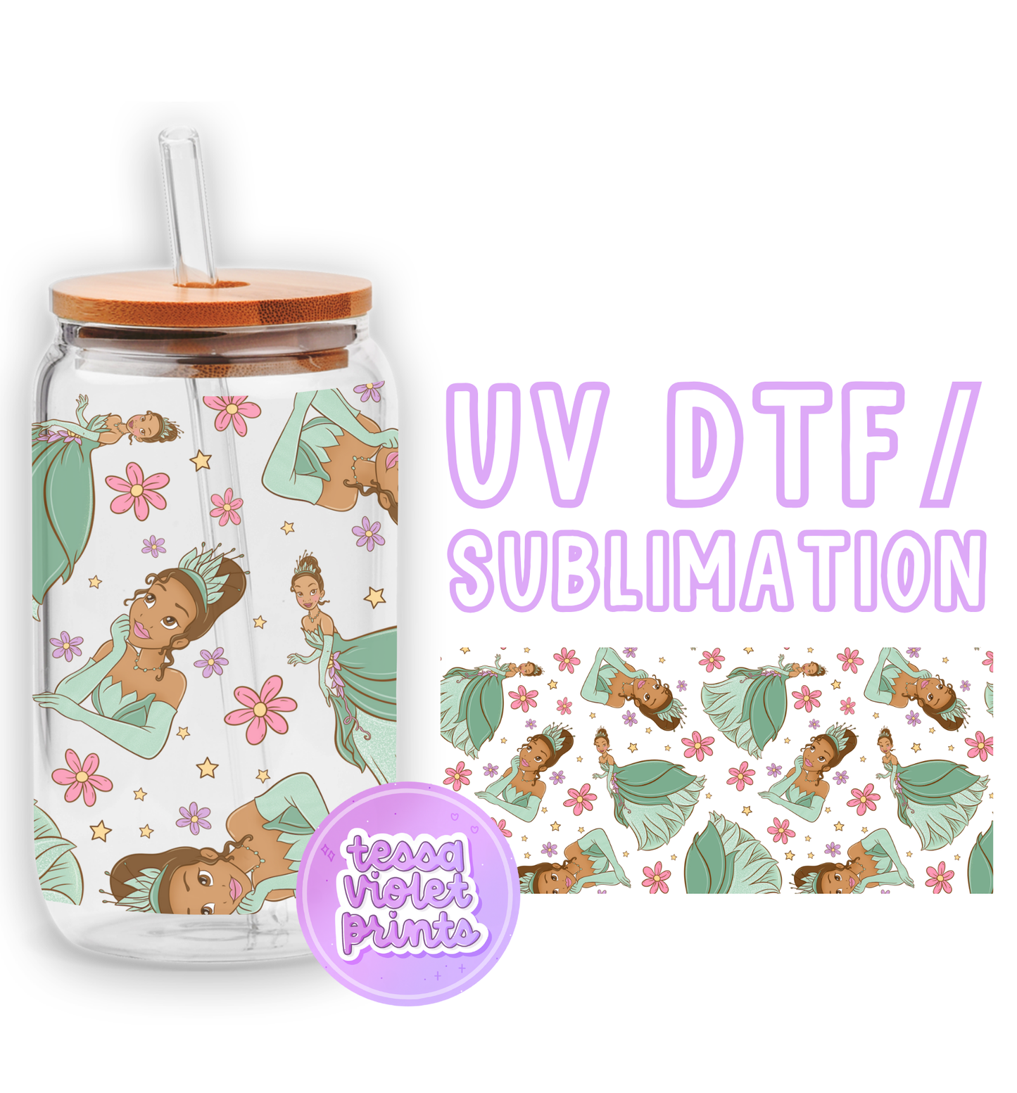 a glass jar with a lid and a sticker with a picture of a girl