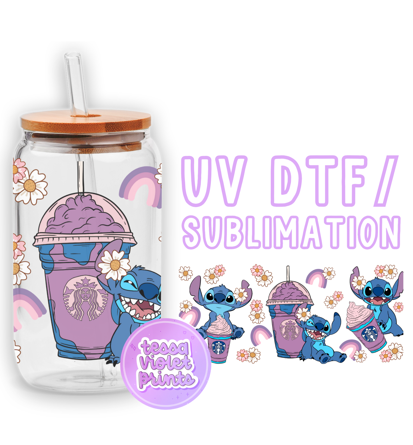 a glass jar with a picture of a cartoon character on it