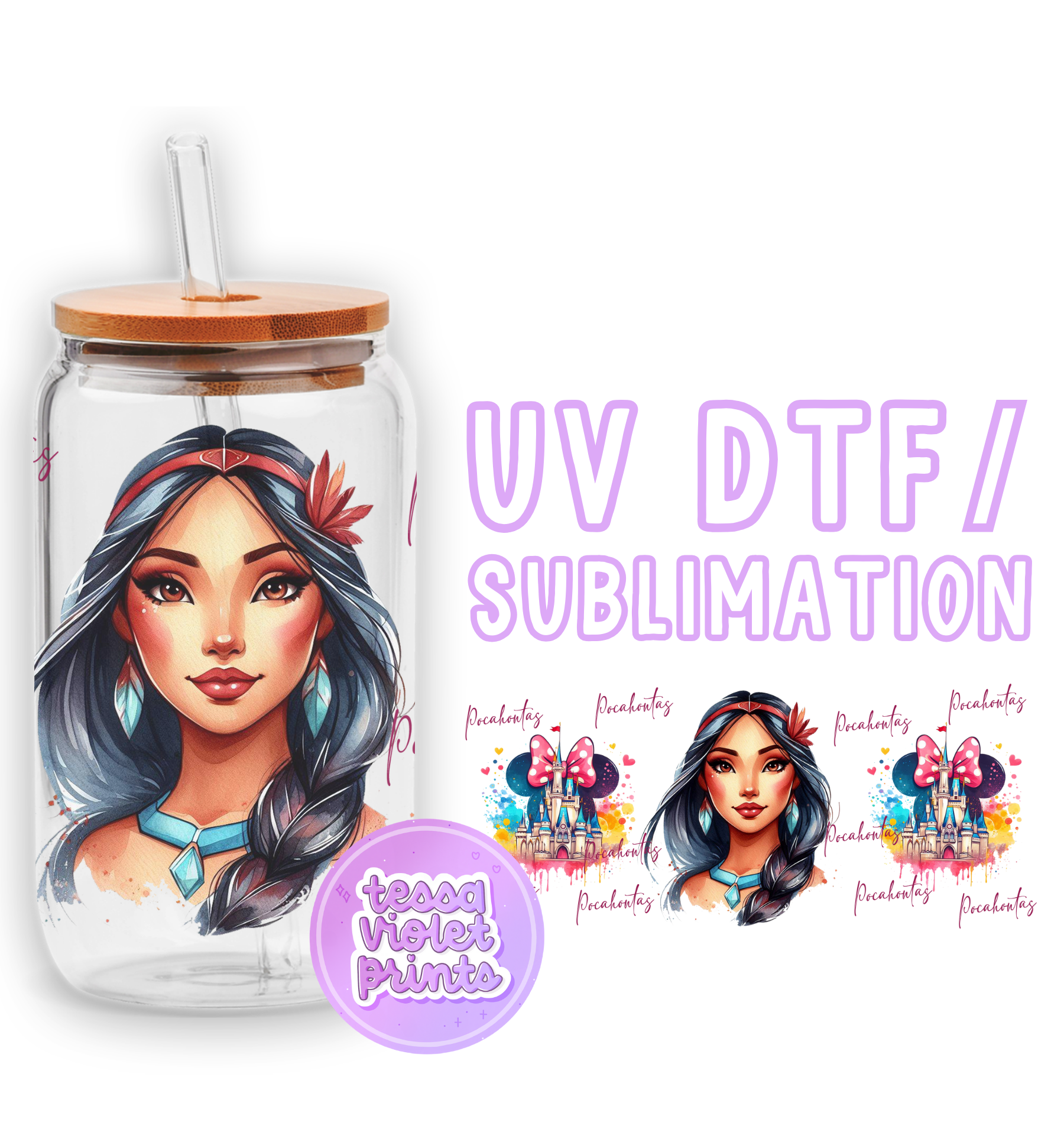 a glass jar with a picture of a woman on it