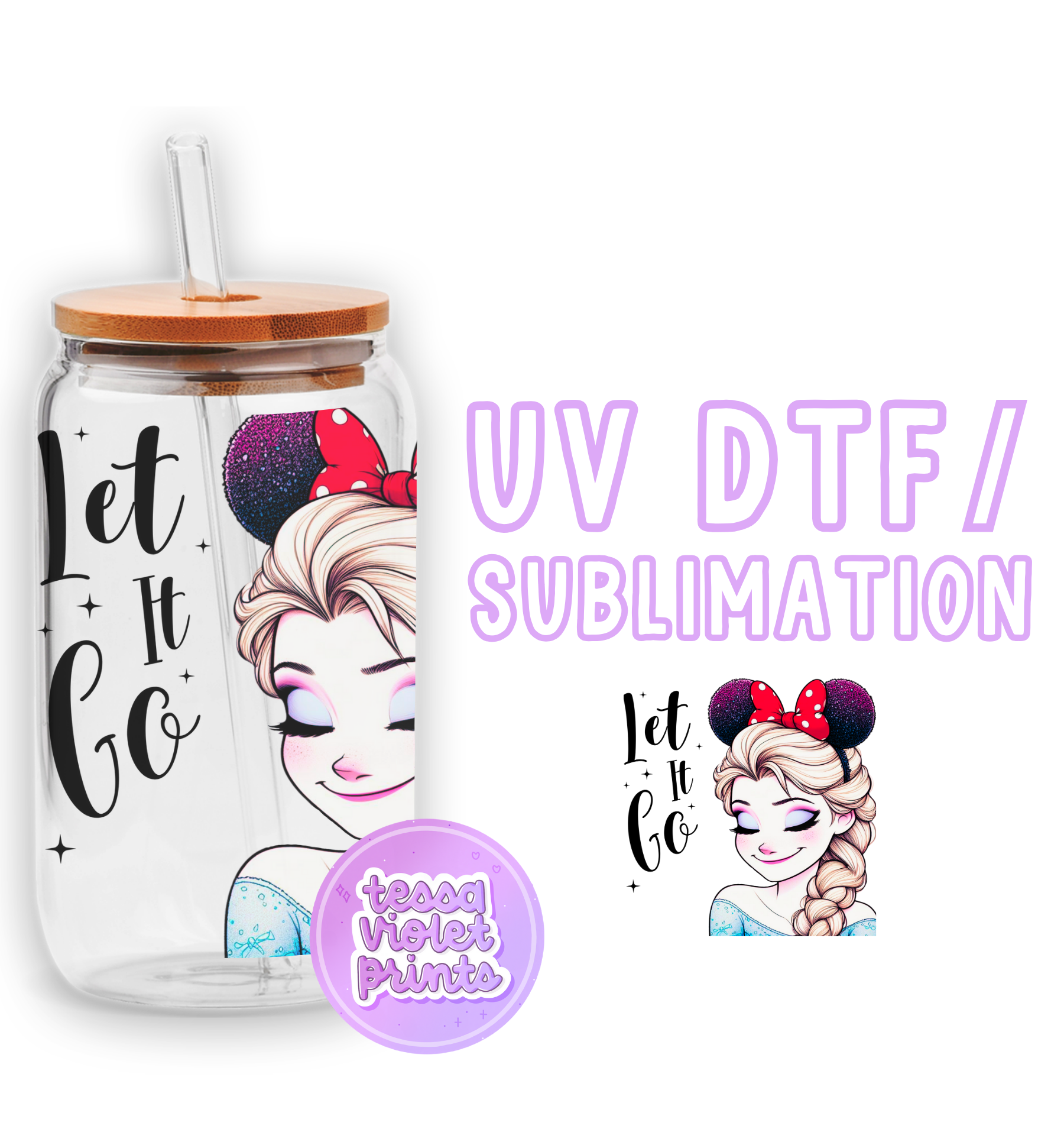 a glass jar with a picture of a girl and a girl's face on