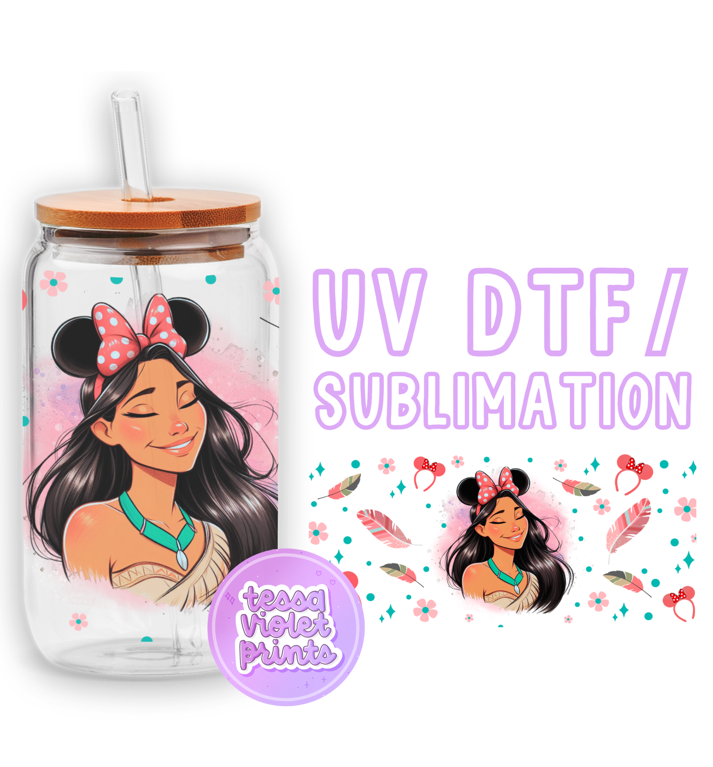 a glass jar with a picture of a girl with a bow on her head