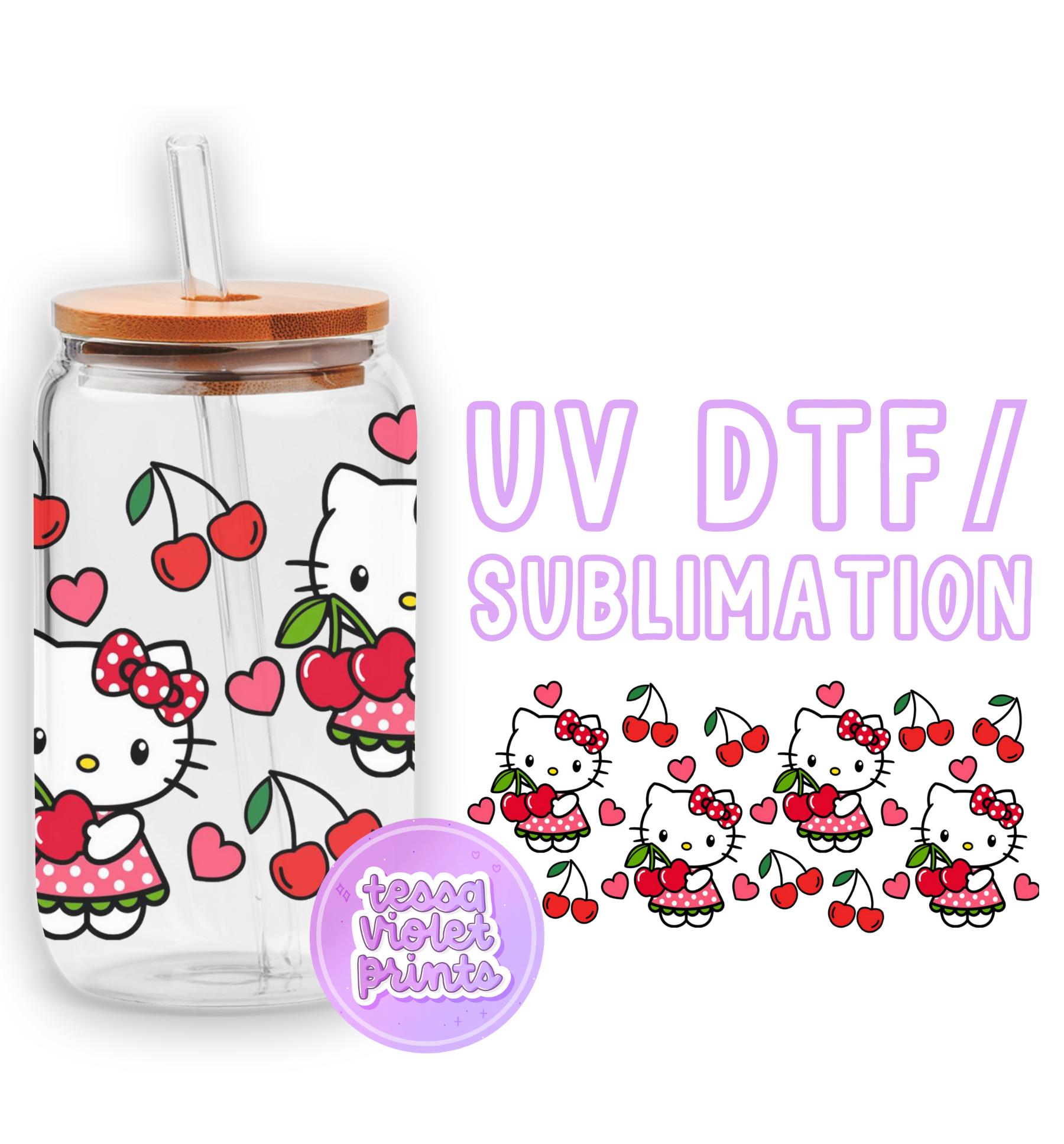 a picture of a hello kitty drinking bottle with straw